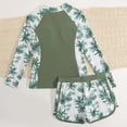 thumbnail image 7 of Busydd Swimming Suit for Girls 7-14 Years Fashion Floral Print Sun Protection Wetsuit Long Sleeve Zipper Tops and Shorts Girls Two Piece Swimsuits with Built in Bra 7 Years, 7 of 7