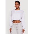 thumbnail image 2 of Women's Long Sleeve Cropped Bubble Hem Sweatshirt, 2 of 5