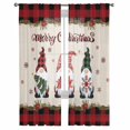 thumbnail image 2 of Christmas Gnomes Sheer Curtains 84 Inches Long, Red Black Plaid Xmas Tree Snowflake Burlap Light Filtering Window Curtains for Living Room, Rod Pocket Voile Sheer Curtain Drapes, 52"Wx84"L, 2 Panels, 2 of 9