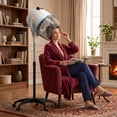 thumbnail image 2 of ZENY Professional Adjustable Hooded Bonnet Hair Dryer with Rolling Stand 1300W Salon Dryer, White, 2 of 11