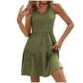 thumbnail image 2 of Gspmoly Robe pour Femmes, Mode Femmes Été Décontractée Col en V Manches Courtes Taille Haute Robe Mini Robes de Soirée pour Femmes Cadeaux de Vacances, 2 of 6