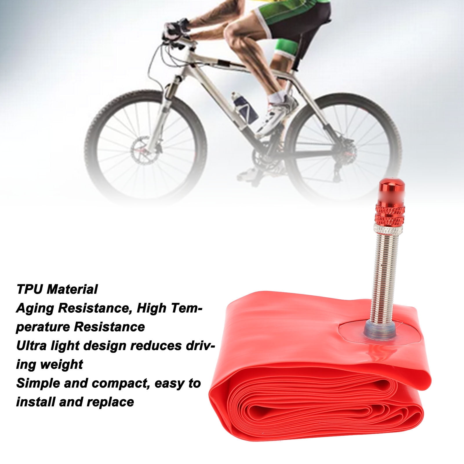 Chambre à Air de Vélo de Montagne, Chambre à Air TPU de Remplacement Ultra  Légère pour Pneu de Vélo de Montagne SV Valve 48MM