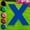 Blue, variant on Green Letter X 20 inches tall