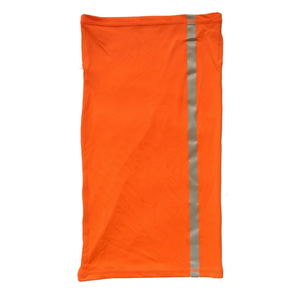 Naiovety Calentador de polainas para el cuello, pañuelo para la cabeza, pasamontañas multifunción, tira reflectante de Color sólido sin Ciclismo naranja fluorescente