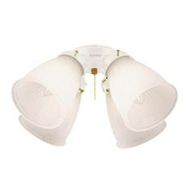 Ceiling Fan Light Kit With Clear Ribbed Cone Glass, Maximum Four 60