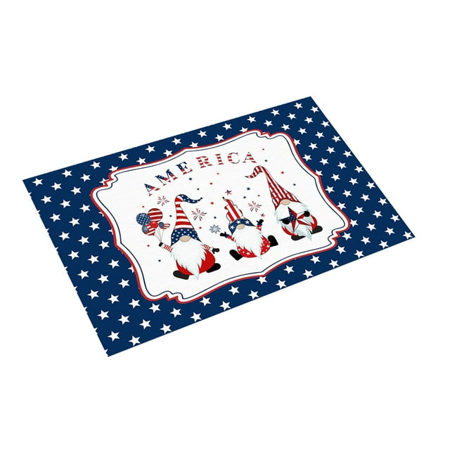 16x24IN Memorial Day Home Welcome Mat Dwarf Floor Mat Independence Day Welcome Door Mat Summer Front Doormat Indoor Rugs for Entryway Washable for Front Door Entry Indoor Outdoor Decor