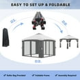 thumbnail image 5 of 10' X 10' Pop Up Canopy Tent with Netting,Instant Tents for Parties,portable,Can Accommodate 10 People and Chairs,Height Adjustable,with Wheeled Carry Bag and 4 SandBags for Outdoor,Garden,Patio, Gray, 5 of 9