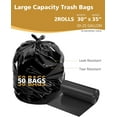 thumbnail image 2 of 23 Gallon Trash Bags with Zip Ties, 20-25 Gallon Trash Bags (50 Count Bulk) Large Black Trash Bags 20 Gallon Trash Bags, Extra Large Garbage Bags for Commercial, Household, Lawn (30"x35") Black, 2 of 5