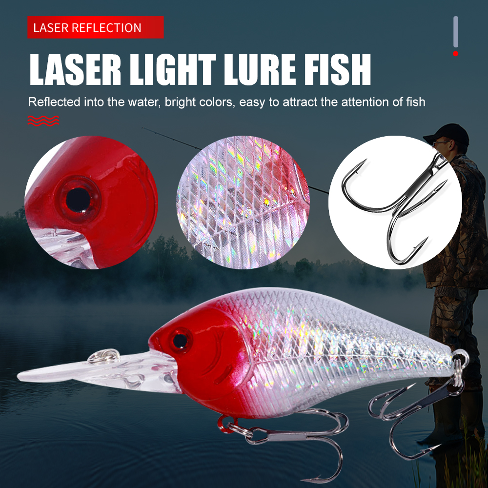 HENGJIA Crankbait Crank Baits Lures for Bass Fishing, 6Pcs Fishing Lures Shallow Deep Diving Swimbait Crankbait Fishing Wobble Hard Baits for Bass Trout Freshwater and Saltwater