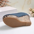 thumbnail image 5 of Miluxas Women's Peep Toe Wedge Heel Pumps, Suede Platform Wedges with Woven Heel, Elegant Peep-Toe Shoes for Work, Party, Wedding, formal & Casual Wear Blue 6.5(38), 5 of 9