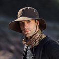 thumbnail image 7 of Muryobao Men Sun Hat Summer Wide Brim UPF 50+ Breathable Boonie Hats Waterproof Foldable Safari Cap Coffee, 7 of 7