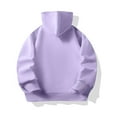 thumbnail image 4 of Girls Sweatshirt,Kids' Fall Casual Hooded Sweatshirts Cute Zip Up Pockets Sweatshirt for Girls Comfy Fashion Pullover,Essentials Hoodie,Light Purple,5-6 Years, 4 of 7