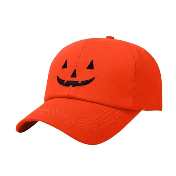 FAHXNVB Halloween Baseball Hat for Adults Adjustable Pumpkin Face Baseball Hat Embroidery Baseball Cap for Men Women