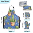 thumbnail image 3 of Cactus Pixel Style Apron Set with Oven Mitts Pot Holders Set of 5 Kitchen Stuff Accessories, 3 of 6