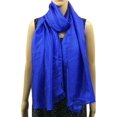 thumbnail image 4 of AIR-Solid Color Silk Feel Long Scarves (Electric Blue), 4 of 4