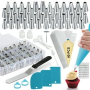 Pinnaco Cake Decorating Supplies Kit, 100PCS Baking Tool Set with 48 Icing Tips, Perfect for Home Bakers