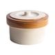 thumbnail image 2 of Beige Ceramic Steamed Rice Bowl With Lid Round Serving Food Kitchen Supplies 1 Set, 2 of 5