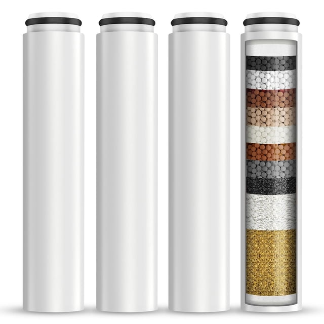 Cobbe 4 Pack Replacement Filters for Handheld Shower Head - Water Softener Filters Beads for Hard Water - Remove Chlorine