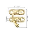 thumbnail image 2 of Uxcell 6 Pack Vintage Lock Clasp, 23 x 26mm Mini Swing Arm Left Clasp Latch, Gold, 2 of 5
