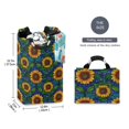 thumbnail image 2 of Yayeee Freestanding Laundry Hamper with Handle Collapsible Large Storage Basket for Clothes, Blue Art Sunflowers, 2 of 7