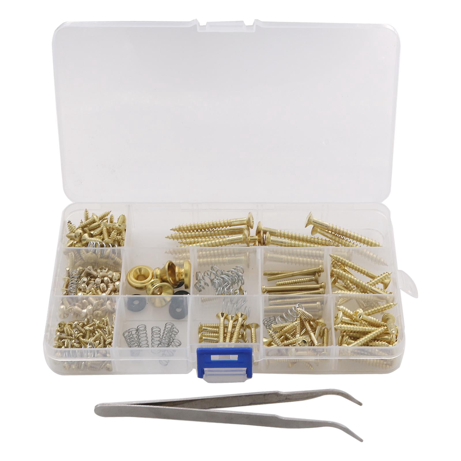 Rushawy 262Pcs Guitar Screw Guitar Repairing Screw Set for Pickguard Guitar Bass Golden