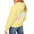 thumbnail image 4 of Ltctricy Hoodies for Women Soft Casual Long Sleeve Embroidered Hooded Sweatshirts Pullover Sweater Tops with Pockets(Yellow,Large), 4 of 7