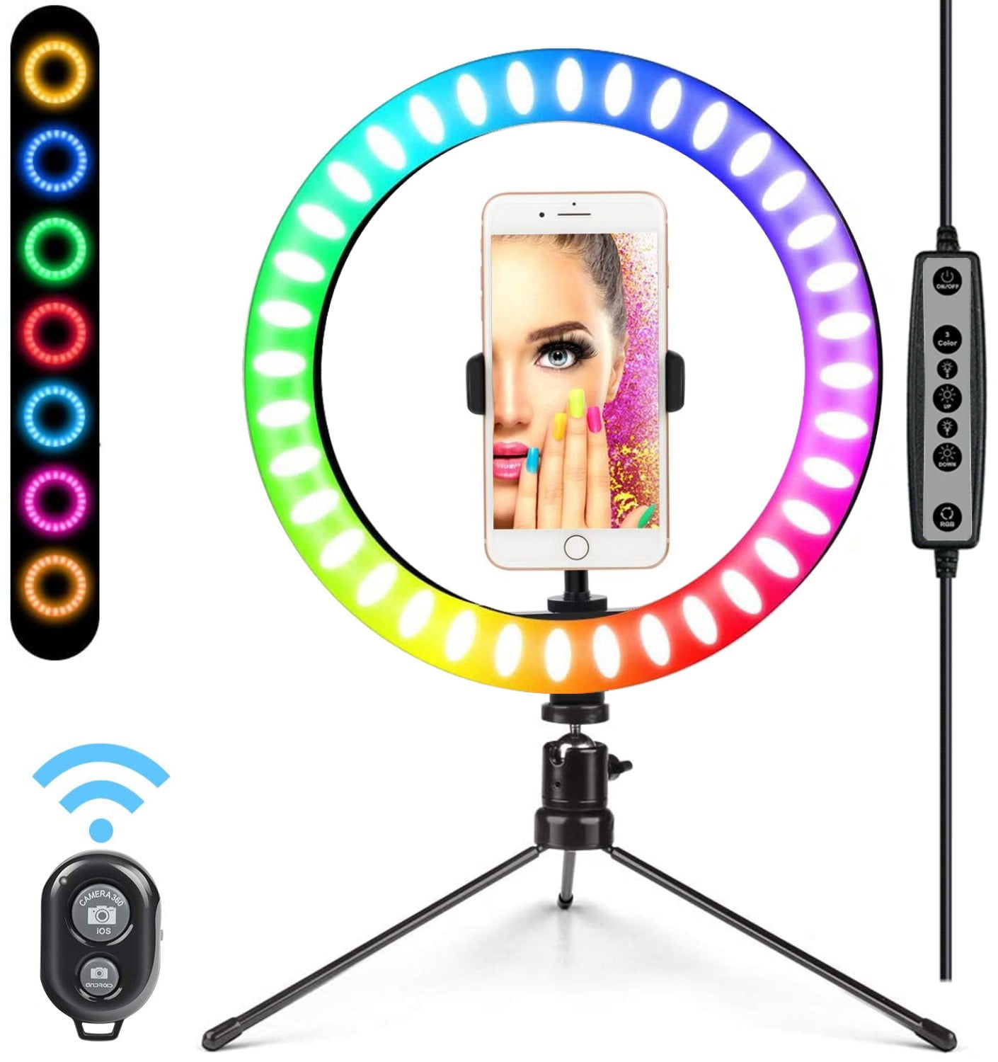 CODN 12” Ring Light with Stand and Phone Holder Selfie Circle Light with Wireless Remote Shutter for YouTube/TikTok/Makeup/Live Stream/Photography Dimmable LED Ring Light for Phone 