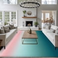 thumbnail image 3 of 5'x8' Area Rugs, Pink Turquoise Ombre Indoor Outdoor Area Rug for Living Room Bedroom, Teal Modern Geometric Striped Abstract Art Washable Bathroom Rugs Kitchen Floor Carpet Mats Home Decor Aesthetic, 3 of 8
