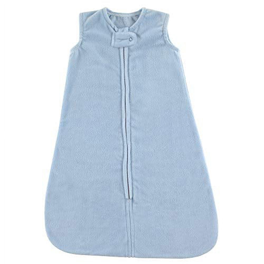 Hudson Baby Infant Boy Plush Sleeping Bag, Sack, Blanket, Solid Light Blue Fleece, 6-12 Months