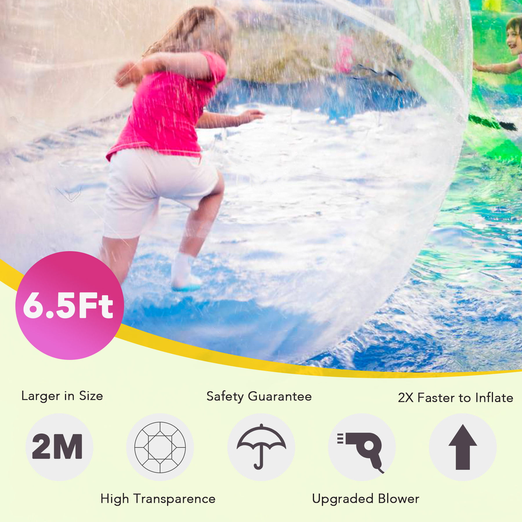 Inflatable 2M PVC Material Water Walking Ball With Blower Outdoor Fun 