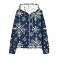 thumbnail image 2 of Plus Size Hooded Sweatshirt for Women Long Sleeve Printed Outerwear Casual Zipper Coat with Pockets, 2 of 4