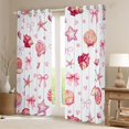 thumbnail image 2 of Manfei Watercolor Seashell Bow Curtains and Drapes Pack of 2 (52x63 Each),Marine Romantic Black Out Curtains, 2 of 6