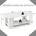 thumbnail image 3 of Mesa de Centro Moderna Costway con Estante Abierto de Madera 90 x 52 x 32 cm Blanca, 3 of 10