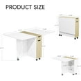 thumbnail image 4 of Folding Dining Table, Small Dining Table, Space Saving Dining Table with 6 Wheels, Kitchen Table Sewing Table for Small Spaces (White), 4 of 17