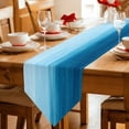 thumbnail image 2 of Table Runners 72 Inches Long, Sky Blue Ombre Cotton Linen Kitchen Dining Coffee Table Runner for Party Home Decor, Modern Abstract Art Ocean Oil Painting Tabletop Dresser Scarves Runner 14x72 Inch, 2 of 9