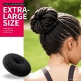 thumbnail image 4 of MRSXXNTY Donut Hair Bun Maker 7 Pieces,Ring Style Bun Maker Set with Hair Bun Makers (1 extra-large, 2 large, 2 medium and 2 small), 5 pieces Hair Elastic Bands, 20 pieces Hair Pins, Dark Brown, 4 of 7