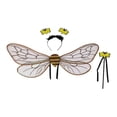 thumbnail image 1 of Diadema con alas de abeja, divertida decoración, accesorio de disfraz, accesorios festivos y adorables para disfraces. Juego de 3 piezas de café y negro, 1 of 9