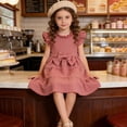 thumbnail image 6 of Gelikeya Toddler Little Girls Summer Dress Outfits Ruffle Cute Sundress Kids Clothes Playwear Dress with Bowknot Z04 Pink, 2-3 Years, 6 of 6
