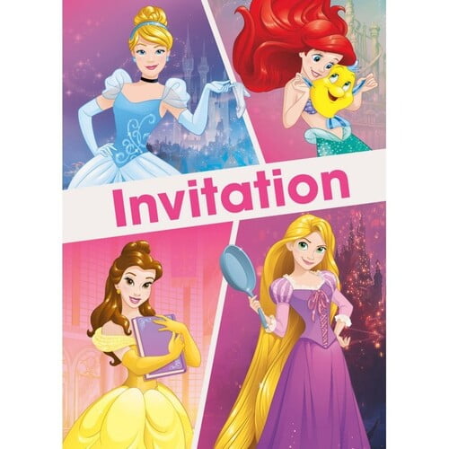 8ct Details about   Disney Princess Dream Big Invitations 