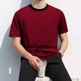 thumbnail image 2 of Kilaqueen T Shirts for Man Striped Crewneck Short Sleeve Pullover Tops Trendy Casual Classic Fit Summer Holiday Soft Tees, 2 of 7