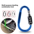 thumbnail image 2 of Bicycle Anti-theft Lock Carabiner Design Set Password Safety Aluminum Alloy Dazzling D-type Password Padlock Lock for Outdoor, 2 of 10