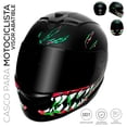thumbnail image 1 of Casco para Motociclista Hombre o Mujer con Vicera Integral Retractil NO AbatibleVerde/Rojo - XG, 1 of 5