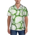 thumbnail image 7 of Men's Casual Button Down Short Sleeve Hawaiian Shirts,Cucumber Slice Shirts Regular Fit Beach Summer Shirts with Front Pocket,XL, 7 of 7