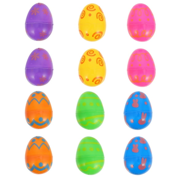 FONDOTIN Decorative Eggs Plastic 12Pcs 2.4x1.6In