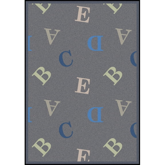 Joy Carpets Playful Patterns Love Letters 78" x 109" Indoor Area Rug in Color Seaside