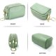 thumbnail image 5 of Monedero de piel auténtica CHAO tres cremalleras verde claro capacidad triple bolsa reemplazable, 5 of 5