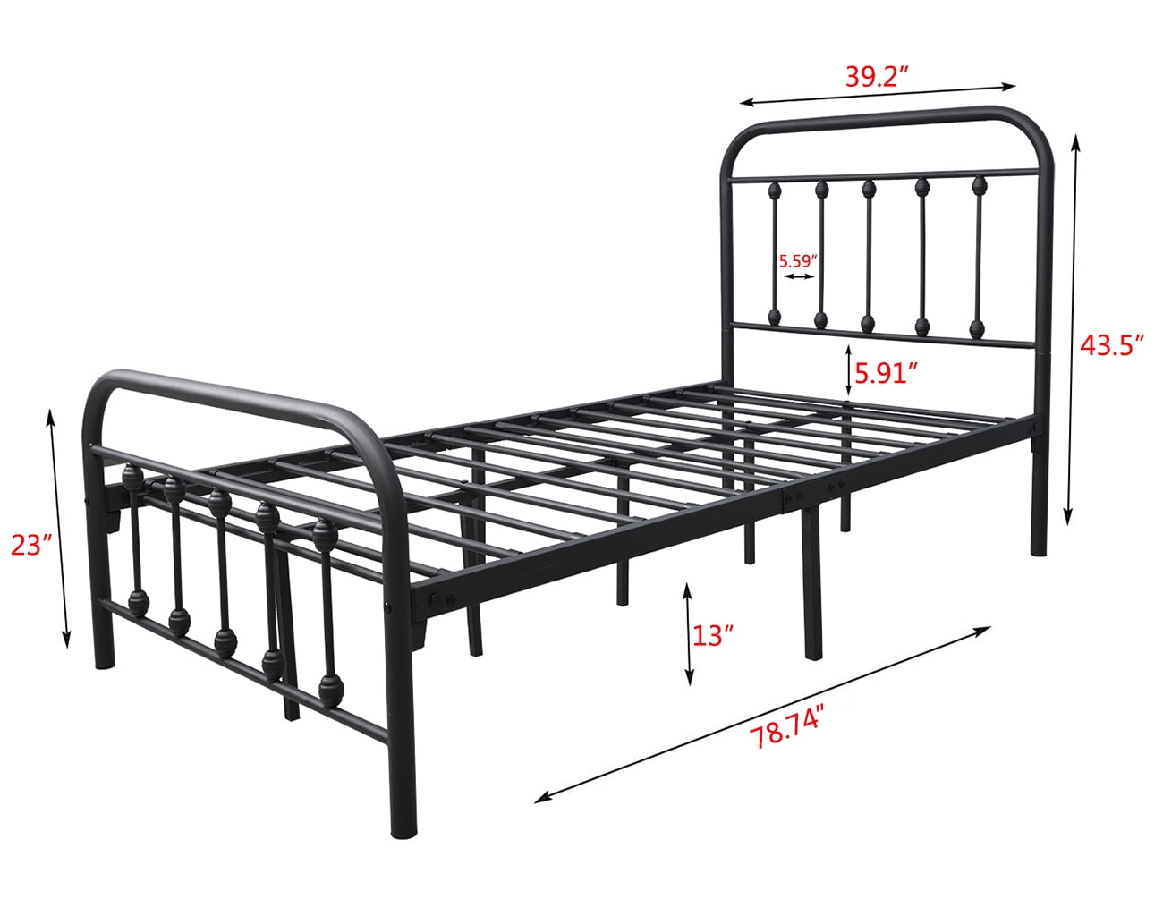 Buy alazyhome Simple Vintage Twin Metal Platform Bed Frame, Easy
