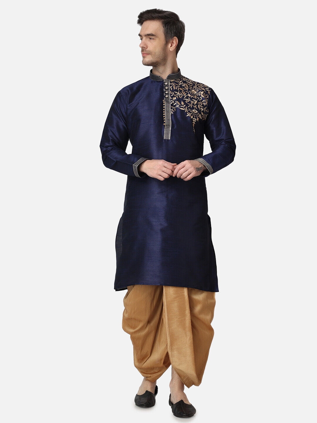 Royal Kurta Bollywood style Indian silk designer dress for men for men, Men's, Size: 2XL, Blue