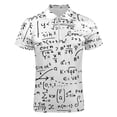 thumbnail image 4 of Math Education Pattern with Handwritten Men Zipper T-shirt Summer Casual Short Sleeve T-shirt Top, 4 of 7