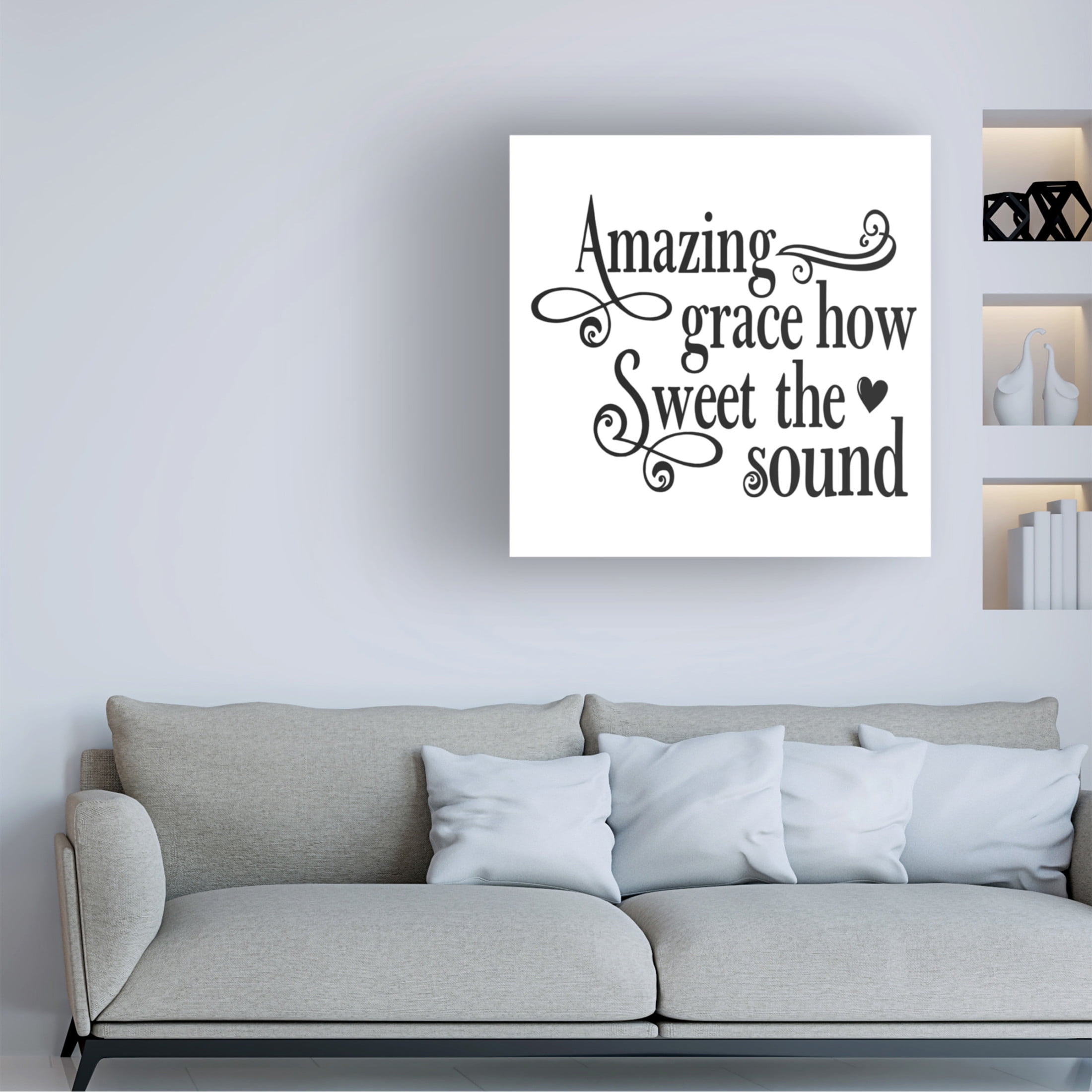Canvas Wall Art - Jean Plout 'Christian Typography E' Wall Art for Living Room, Bedroom, or Office Décor by Trademark Fine Art - 18 x 18 Inches